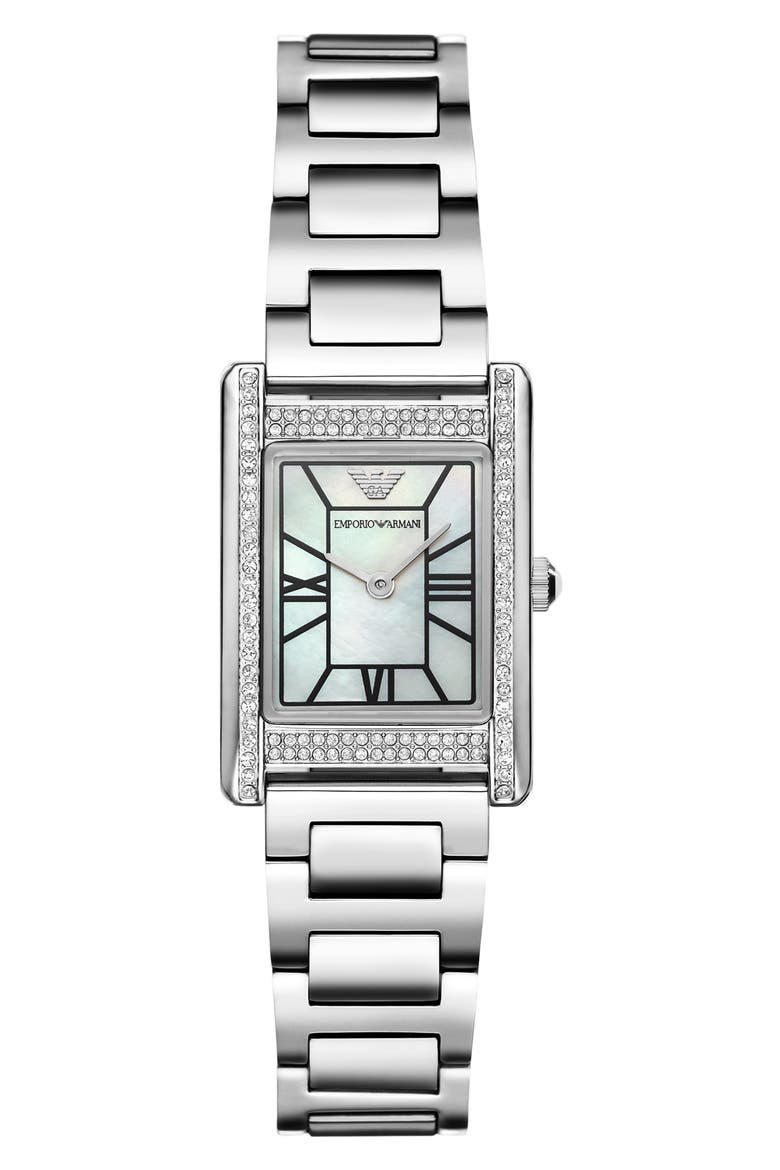 Mother-of-Pearl Bracelet Watch, 32mm, Main, color, SILVER