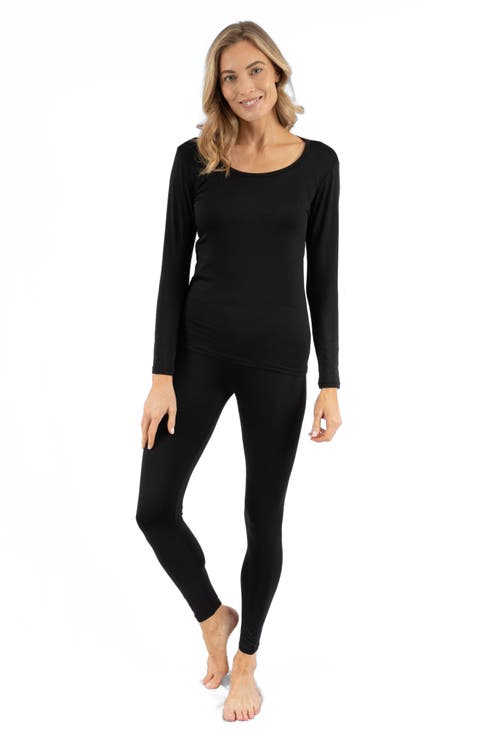 Women's Solid Thermal Pajama Set