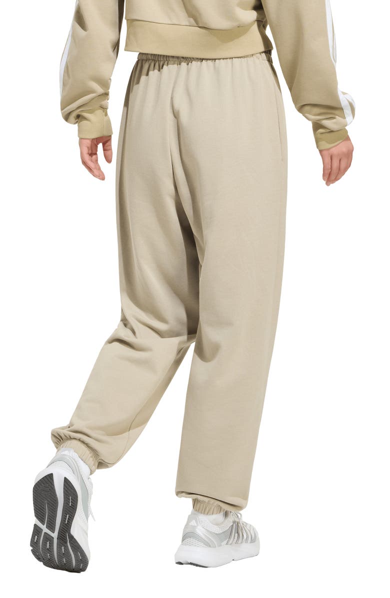 adidas Essentials Logo French Terry Cuffed Pants, Alternate, color, Wonder Cargo/ White