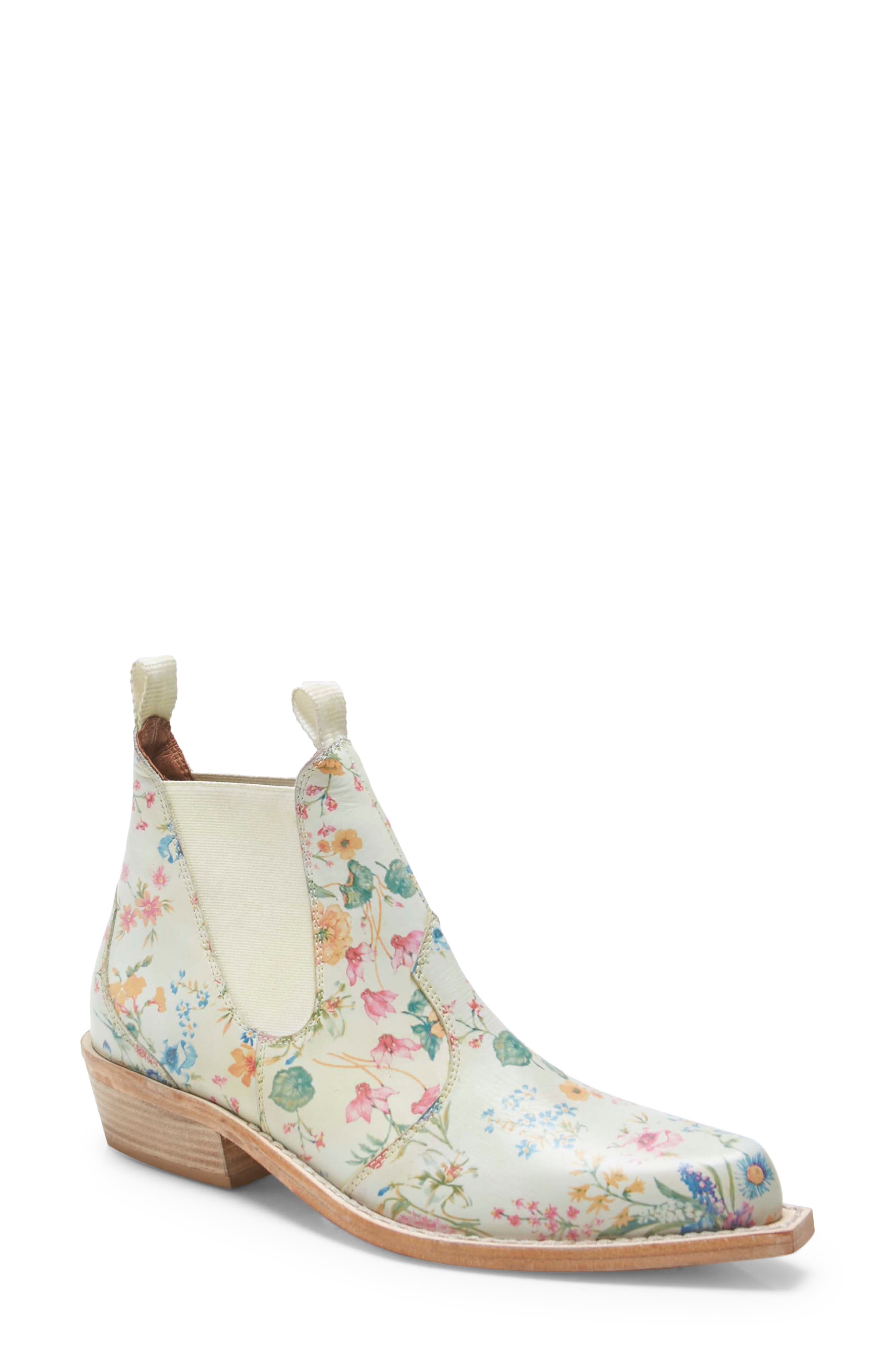 Beau Western Chelsea Boot, Main, color, IVORY FLORAL