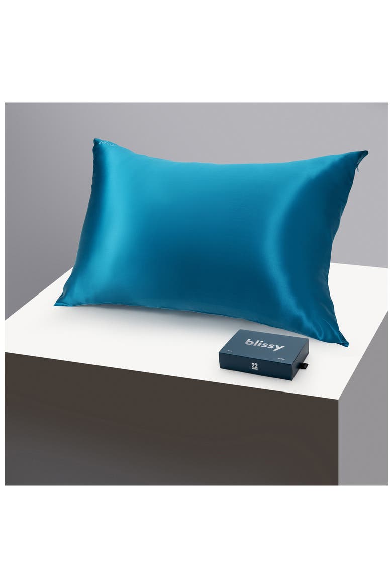 Mulberry Silk Pillowcase, Alternate, color, AQUA