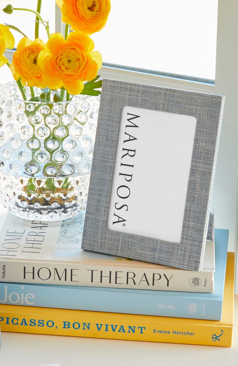 Mariposa Faux Grasscloth Picture Frame, Alternate, color, Blue