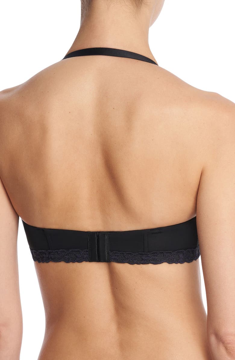 Natori Pure Luxe Strapless Contour Underwire Bra, Alternate, color, Black