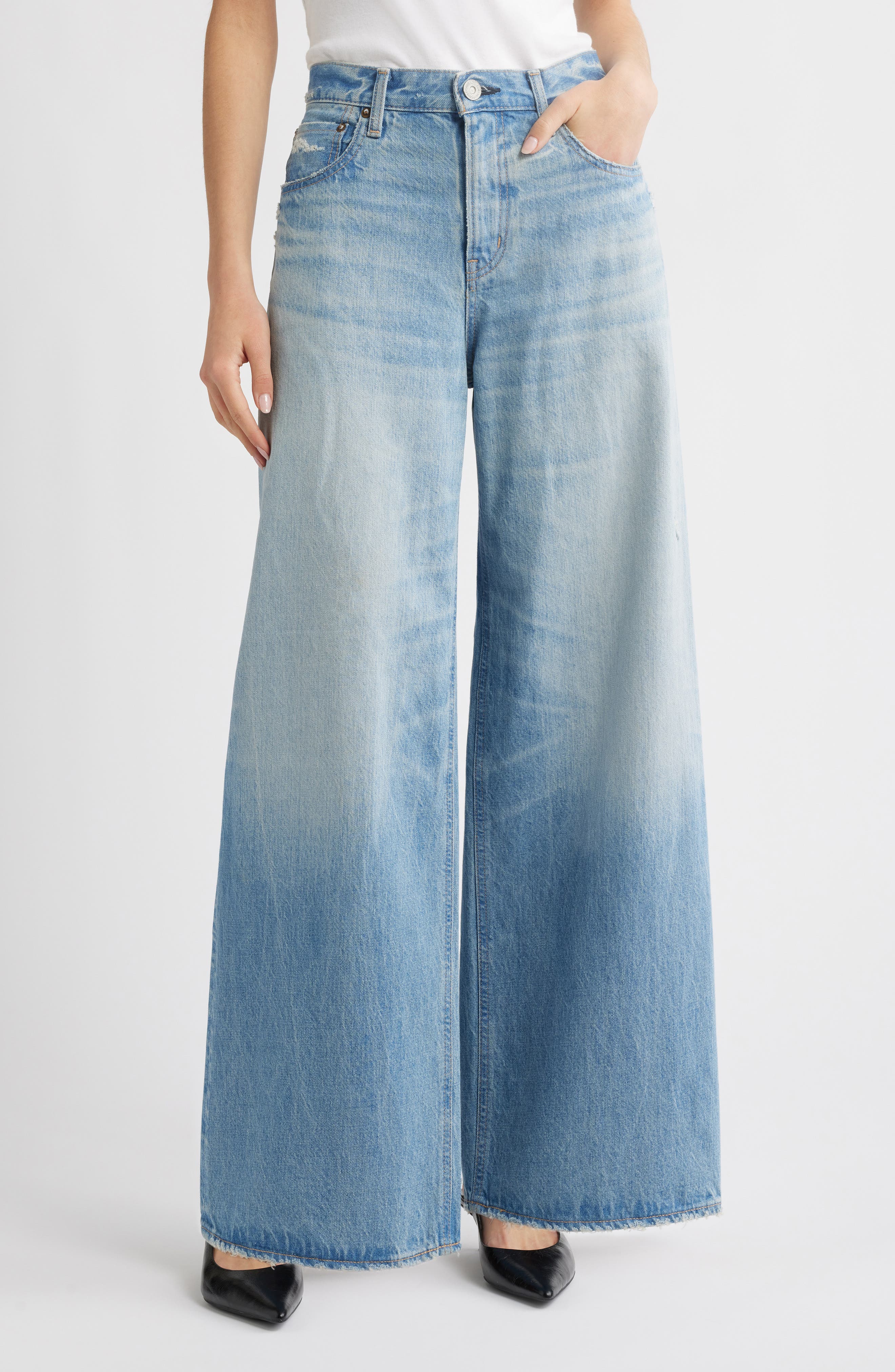 MOUSSY VINTAGE Lowell High Waist Superwide Leg Jeans