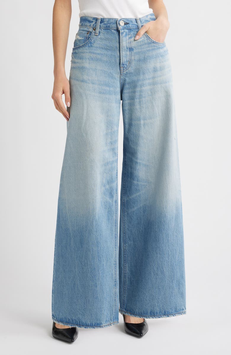 MOUSSY VINTAGE Lowell High Waist Superwide Leg Jeans, Main, color, Light Blue