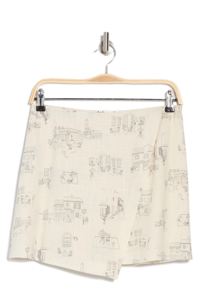 Elodie Faux Wrap Miniskort, Alternate, color, Natural