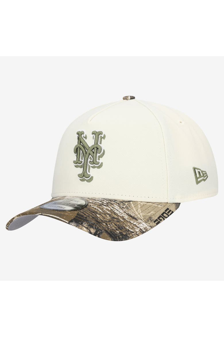 Men's New Era Khaki/Realtree Camo New York Mets 9FORTY A-Frame Adjustable Hat, Alternate, color, Khaki