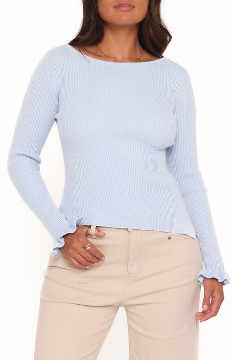 Fiana Ruffle Cuff Rib Sweater