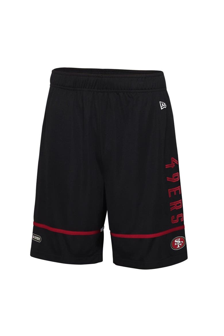 Men's New Era Black San Francisco 49ers Combine Authentic Rusher Training Shorts, Alternate, color, Black