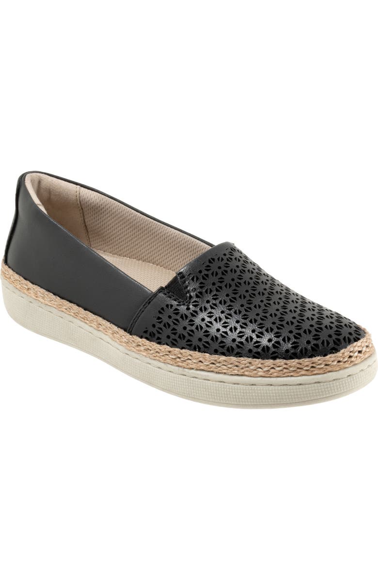 Trotters Accent Perf Espadrille Slip-On Sneaker, Main, color, Black