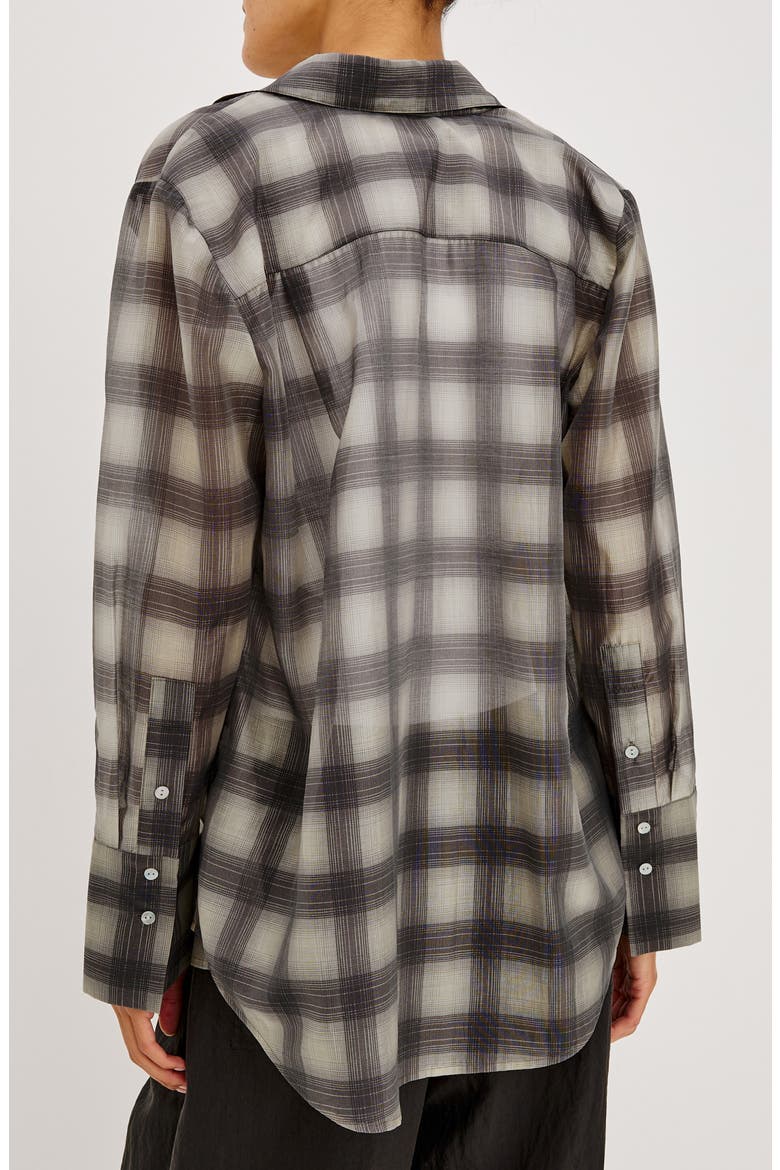 Bishop Plaid Button-Up Shirt, Alternate, color, ONYX TAUPE