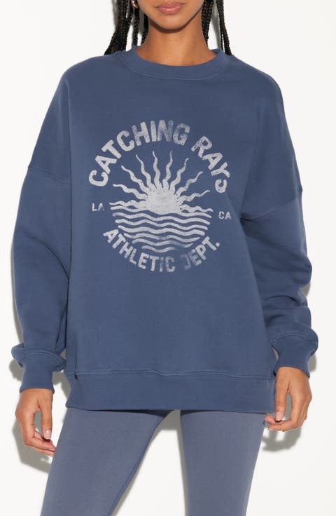 Catching Rays Oversize Cotton Graphic Sweatshirt