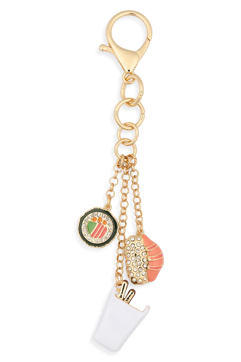 Sushi Takeout Bag Charm, Main, color, BLACK MULTI- GOLD