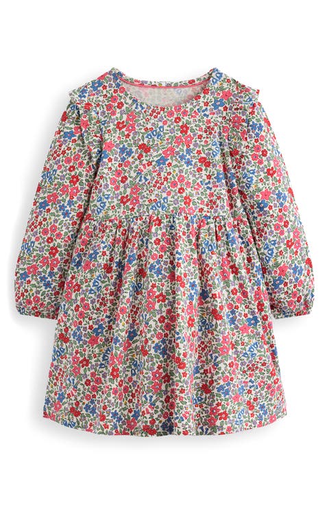 Kids' Frill Sleeve Cotton Jersey Dress (Toddler, Little Kid & Big Kid)