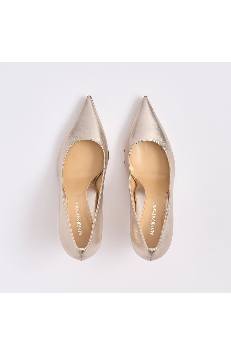 MARION PARKE Classic Pump 85 Leather, Alternate, color, Beige/ Metallic Gold