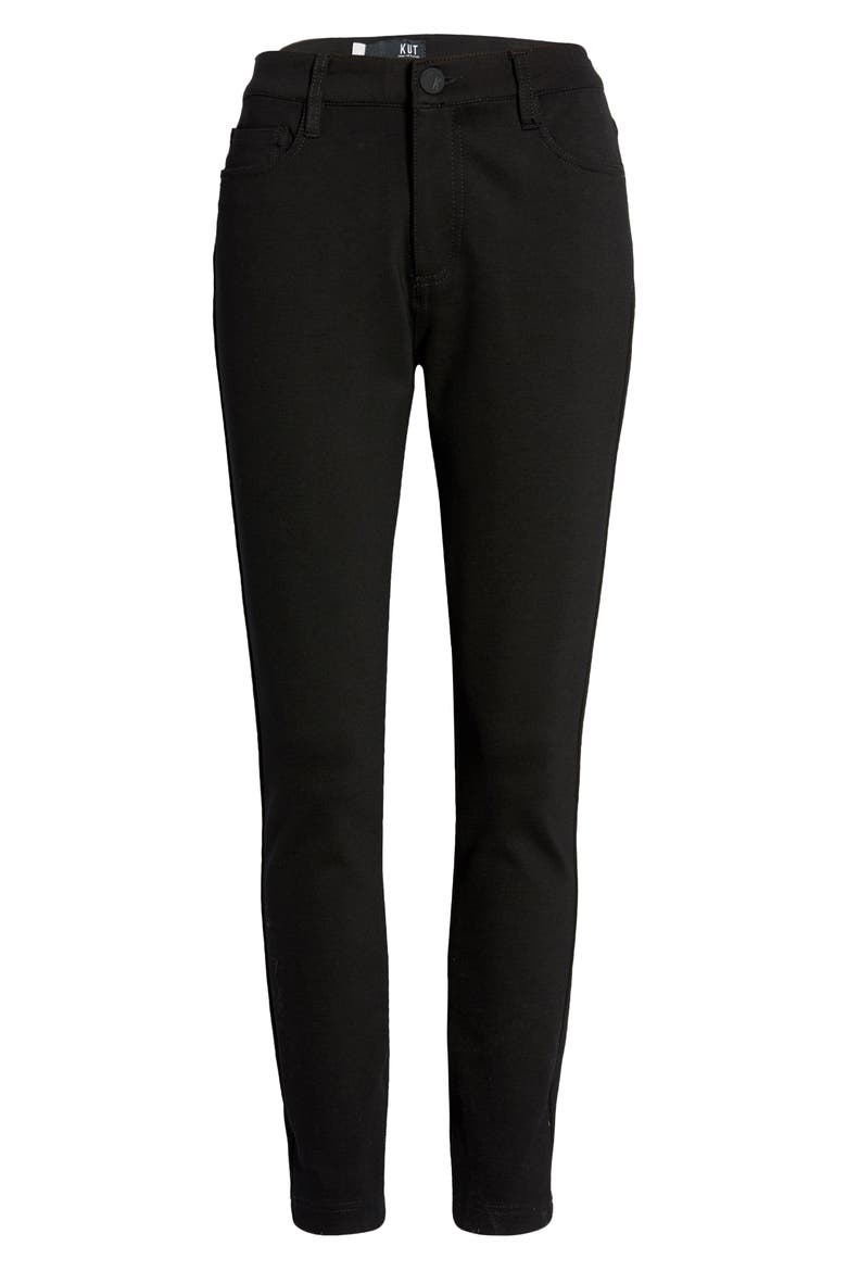 Donna High Waist Ponte Ankle Skinny Pants, Alternate, color, BLACK