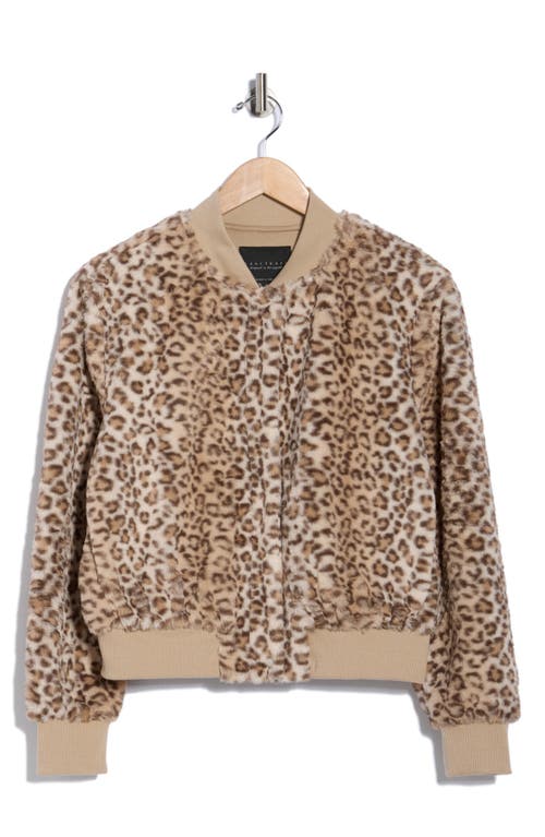 Sanctuary Luxe Faux Fur Zip Bomber Jacket In Brown