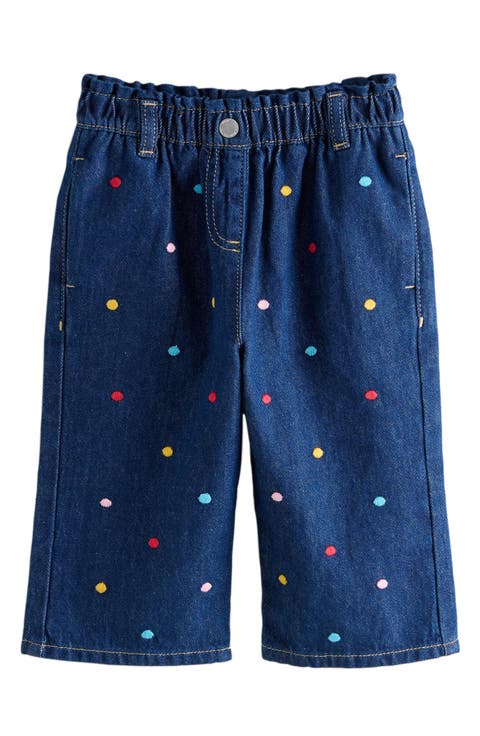 Kids' Polka Dot High Waist Wide Leg Jeans