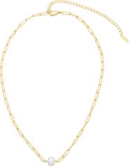 st. Moran Freshwater Pearl Paper Clip Chain Necklace
