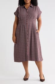 MAX STUDIO Pintuck Maxi Shirtdress