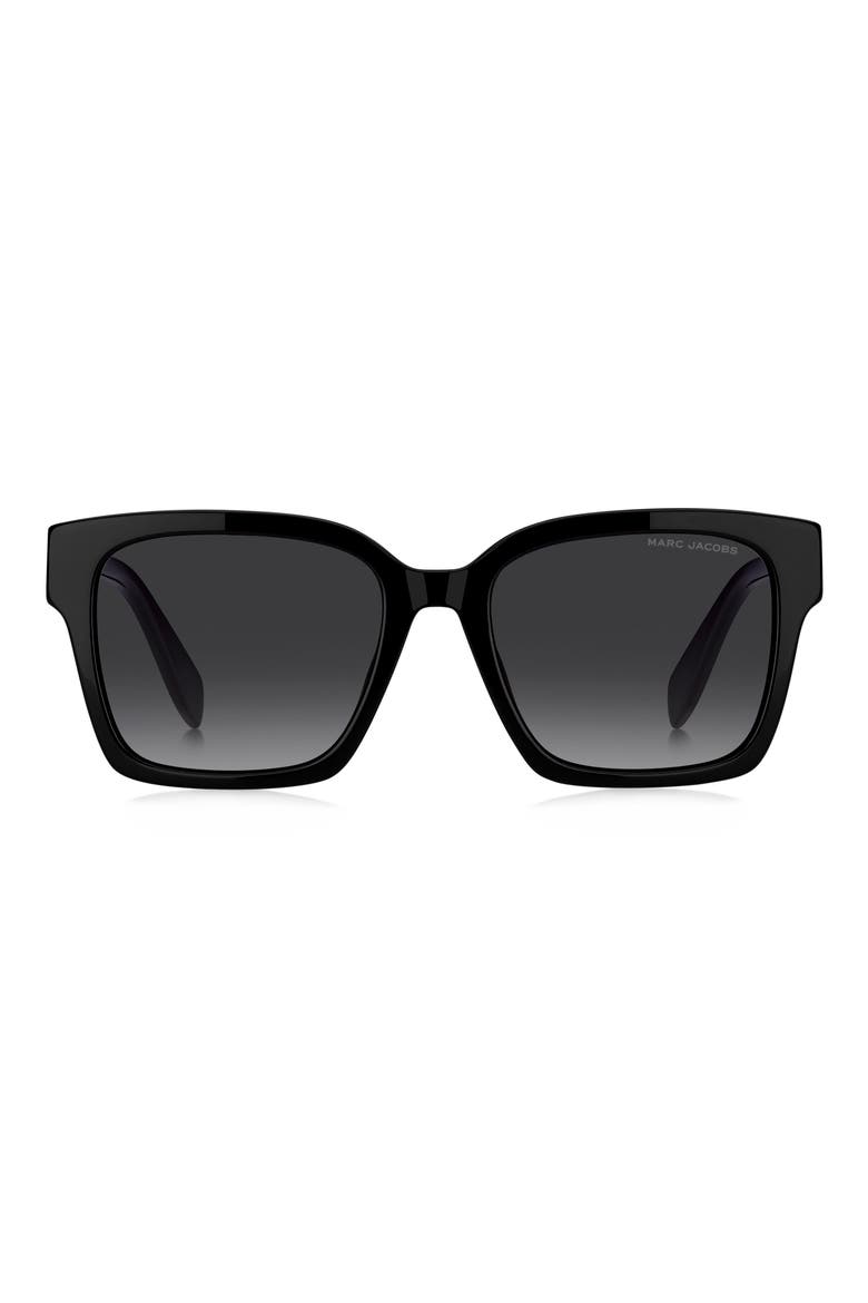 53mm Gradient Square Sunglasses, Main, color, BLACK/ DARK GREY SF