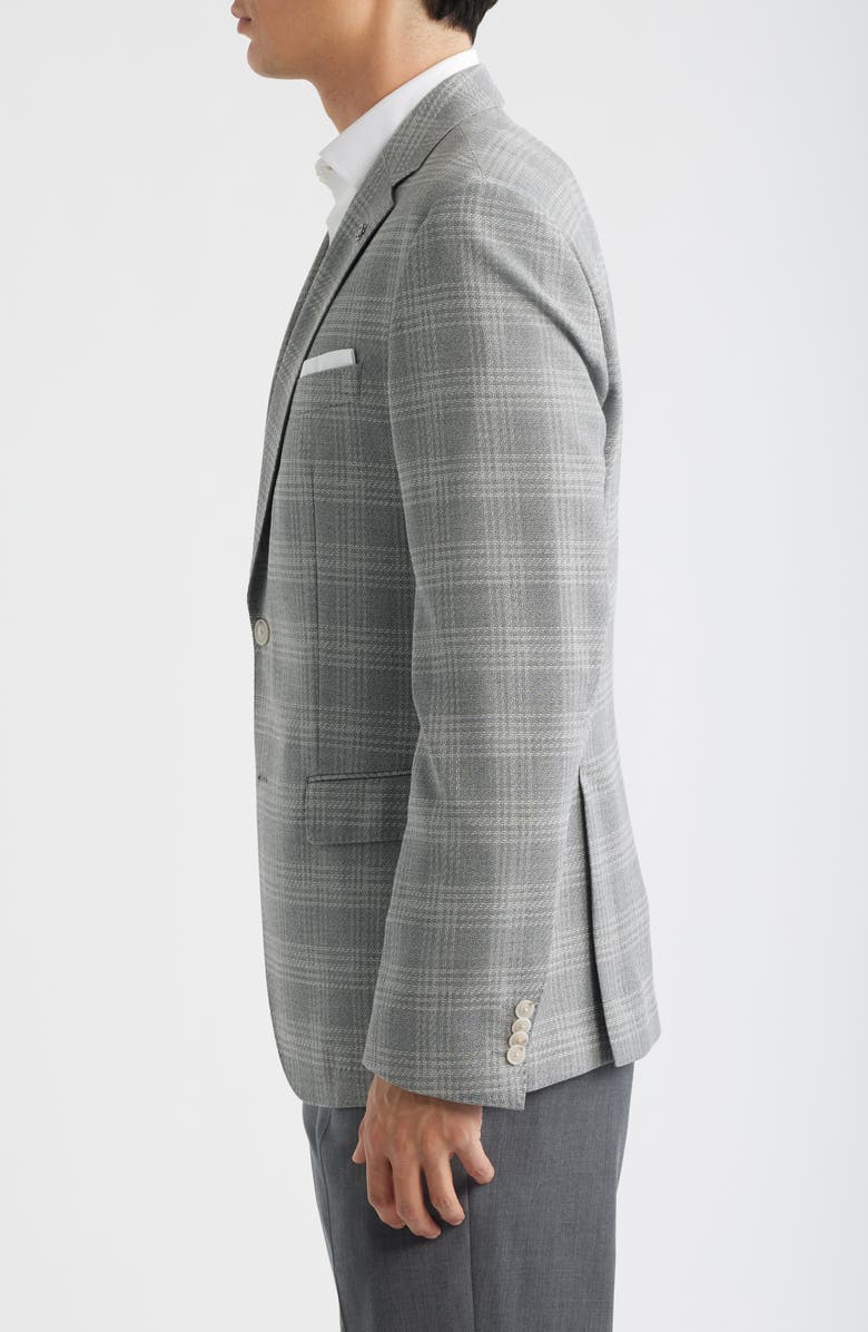 BOSS Hutson Slim Fit Grey Plaid Sport Coat, Alternate, color, Open Grey
