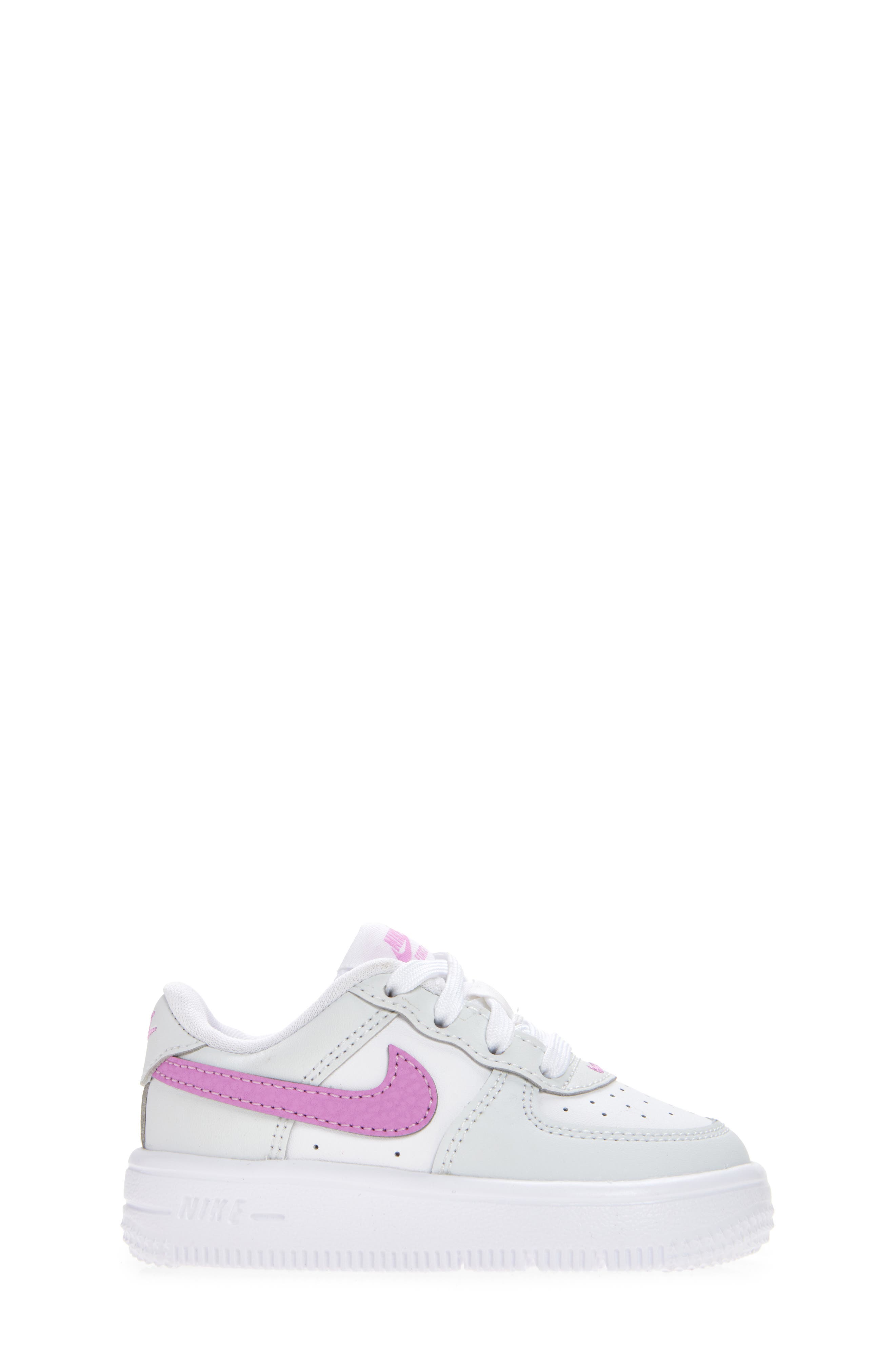 Kids' Air Force 1 Sneaker, Alternate, color, WHITE/ MAGENTA/ OFF WHITE