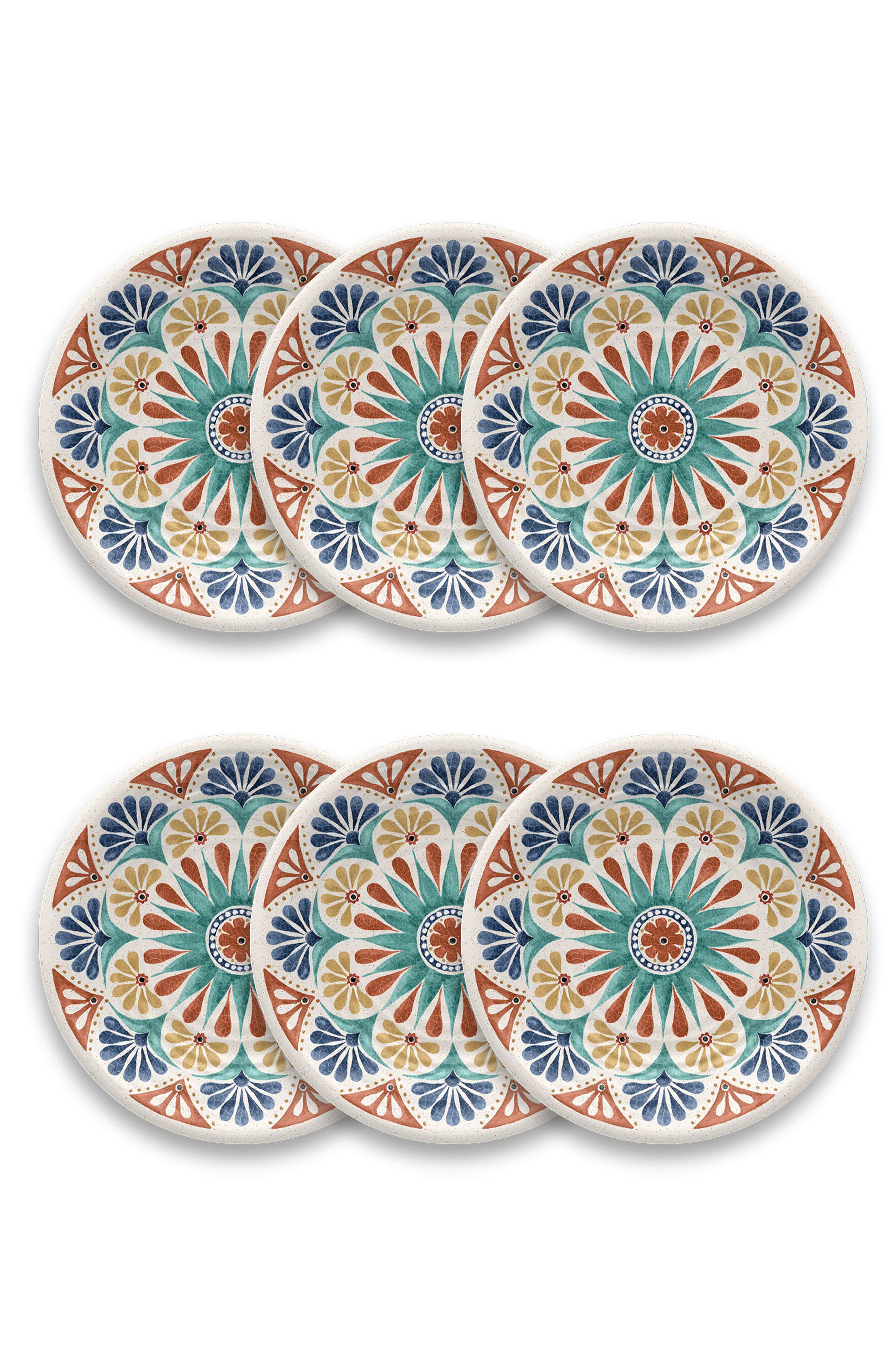 TarHong Desert Rio Set of Six Melamine Salad Plates