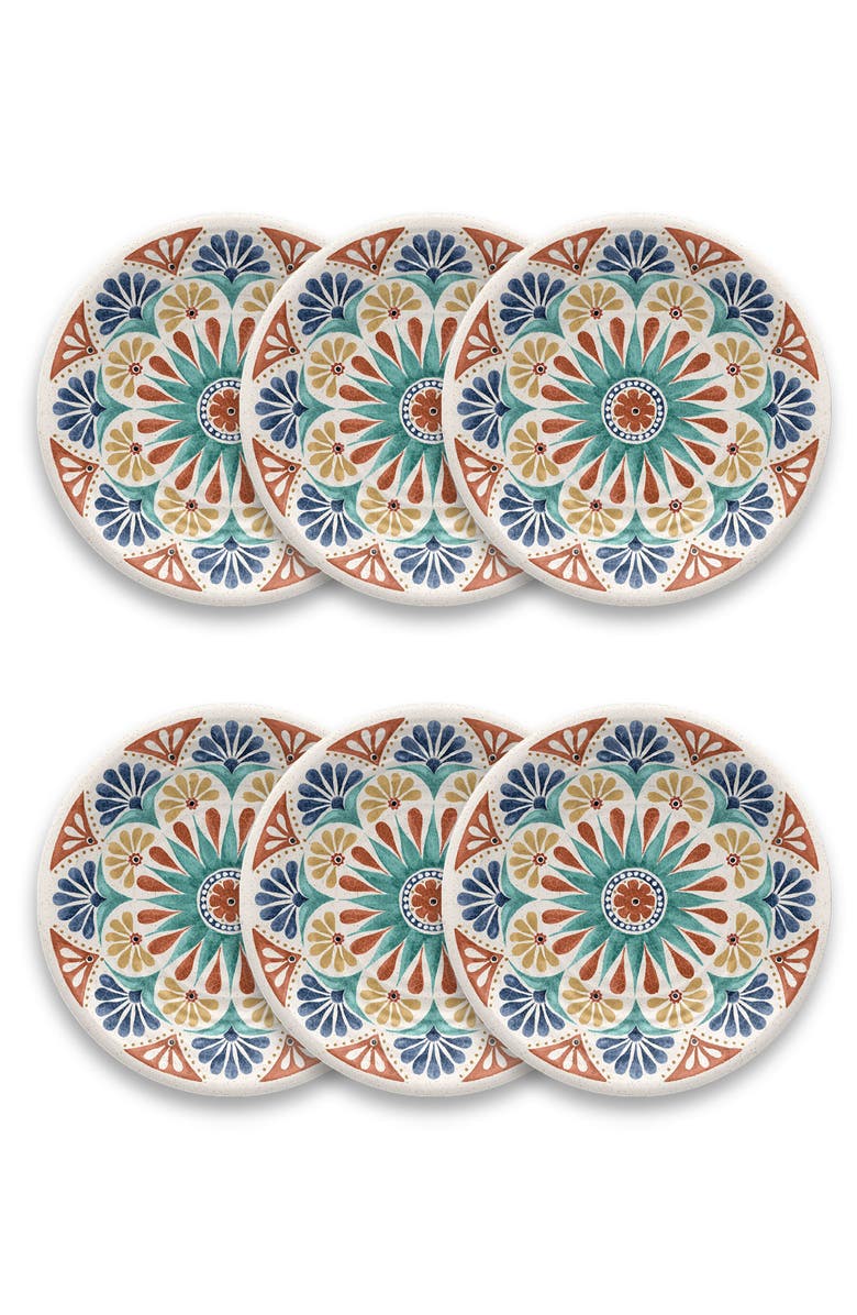 TarHong Desert Rio Set of Six Melamine Salad Plates, Main, color,