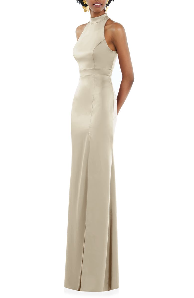 LOVELY Open Back Charmeuse Gown, Alternate, color, 