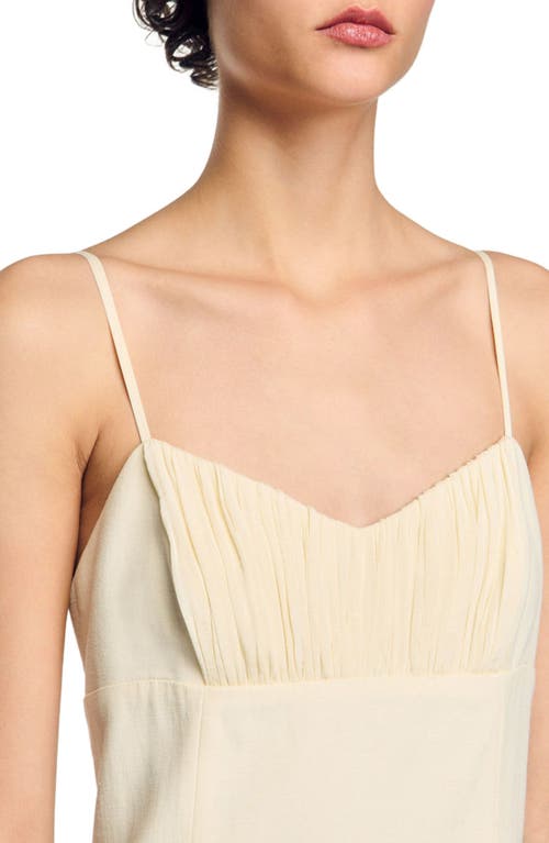 Shop Sandro Pleated Maxi Dress In Ecru