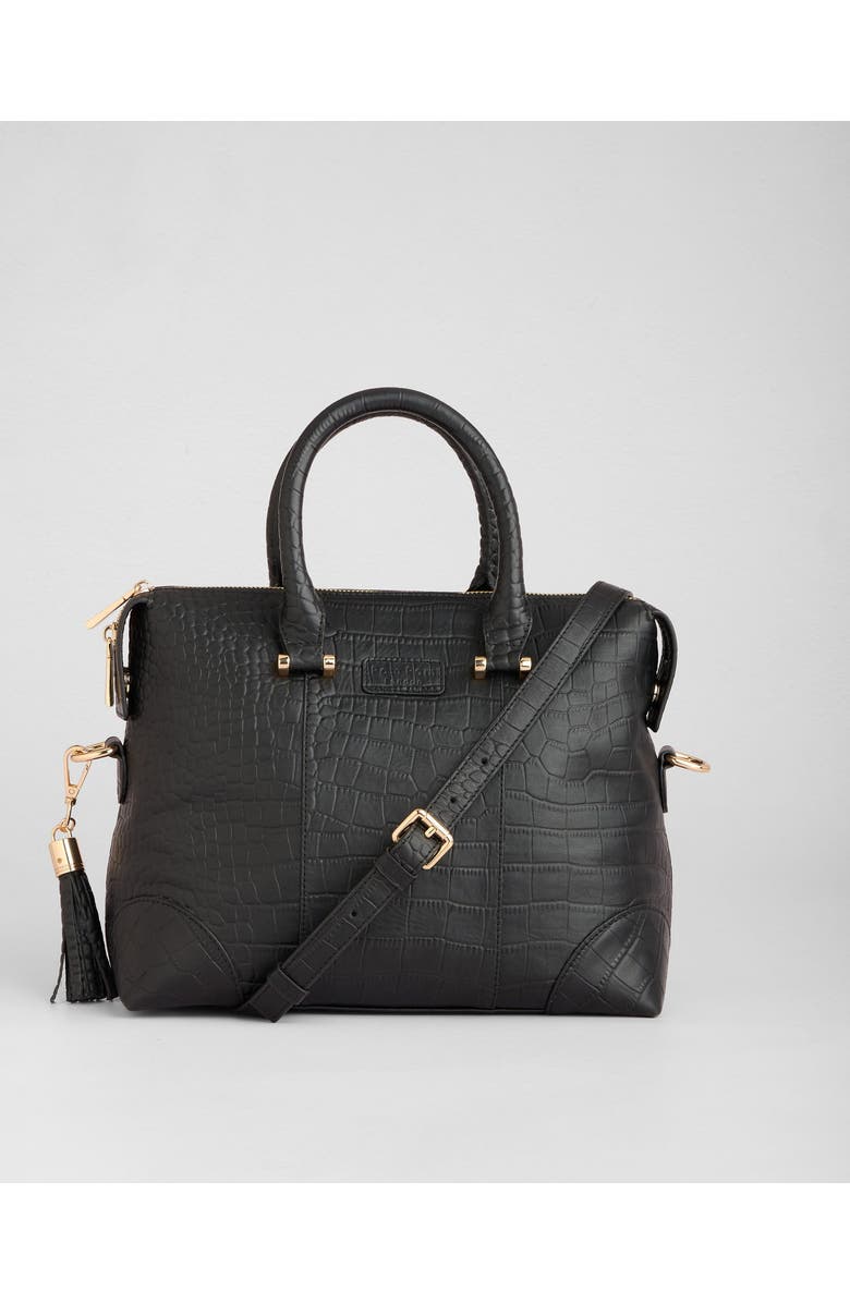 Pom Pom London Greenwich Bag, Alternate, color, Croc Black