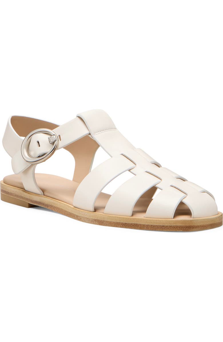 Stuart Weitzman Villa Fisherman Sandal, Main, color, Cream