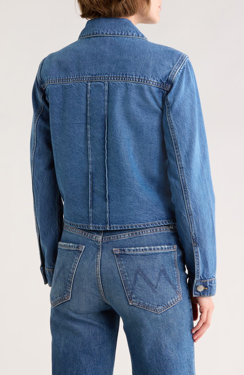 ELIE ELIE TAHARI Crop Denim Jacket, Alternate, color, Medium Blue Denim