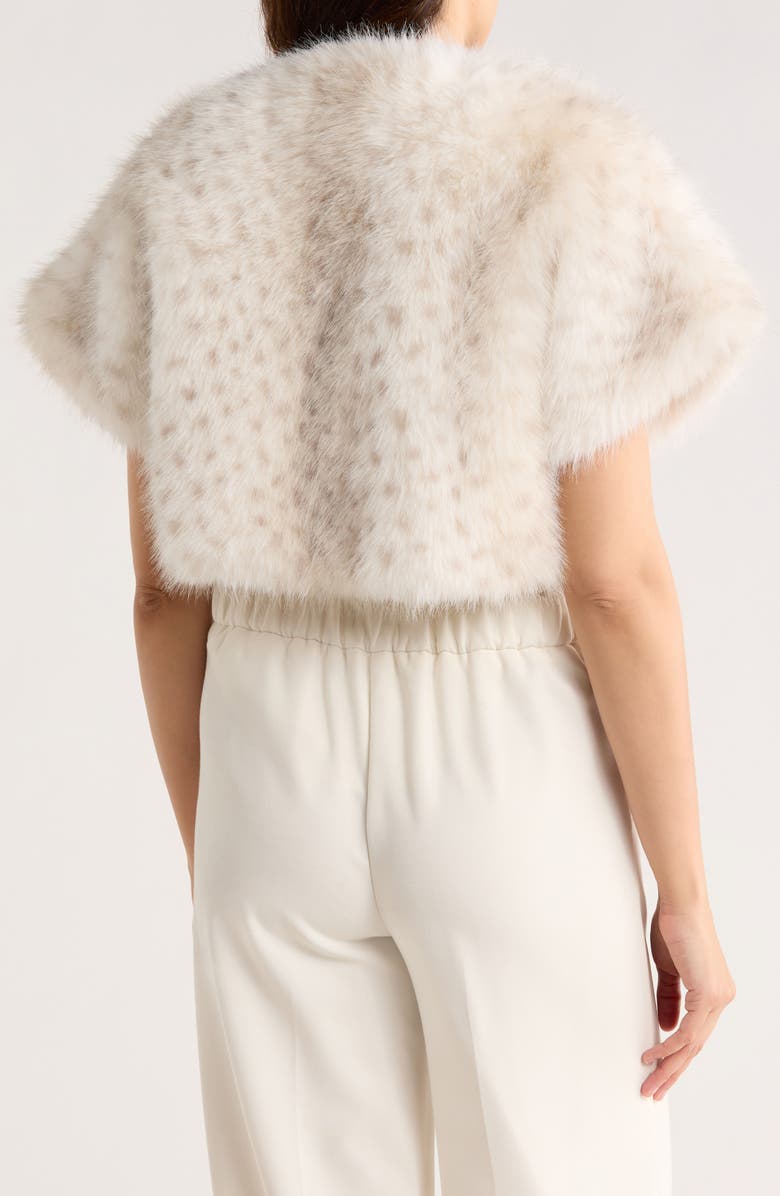 La Fiorentina Spotted Faux Fur Caplet, Alternate, color, Grey