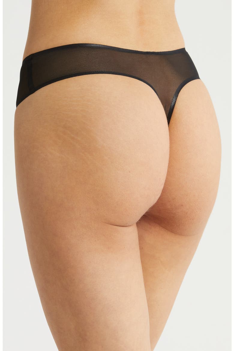 Chic Mesh Thong, Alternate, color, BLACK
