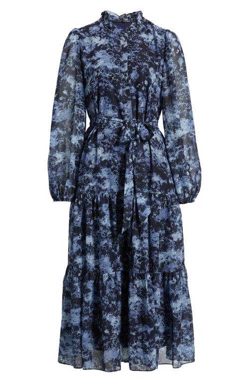 Kobi Halperin Judge Floral Print Long Sleeve Maxi Dress In Blue