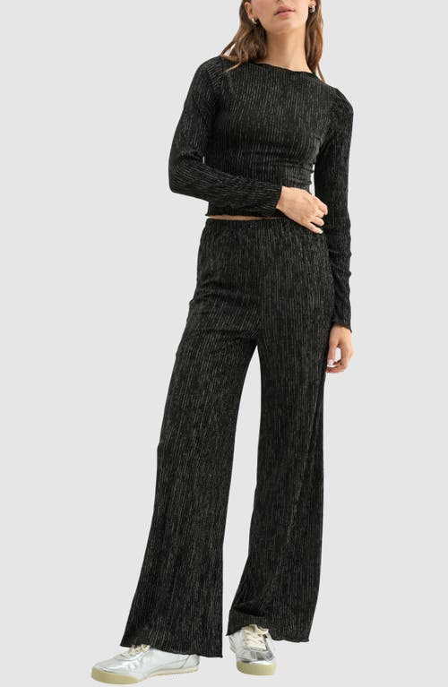 Lush Metallic Top In Black