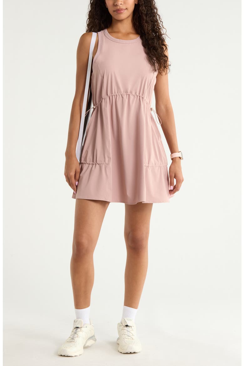 Atlas Tiered Athletic Dress, Alternate, color, PINK FAWN