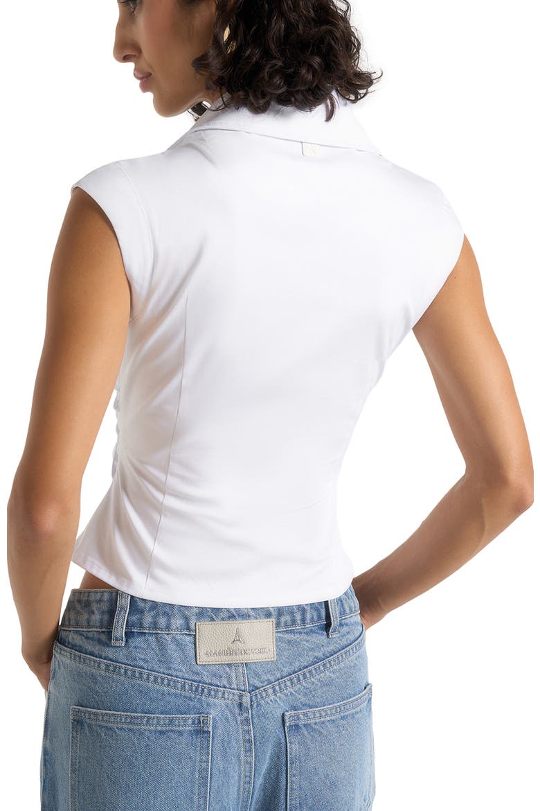 Yvette Knotted Front Sleeveless Shirt, Alternate, color, White