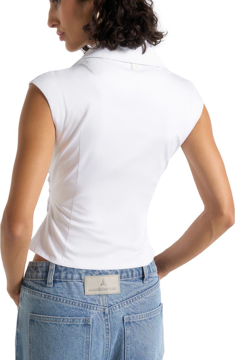 Manière De Voir Yvette Knotted Front Sleeveless Shirt, Alternate, color, White
