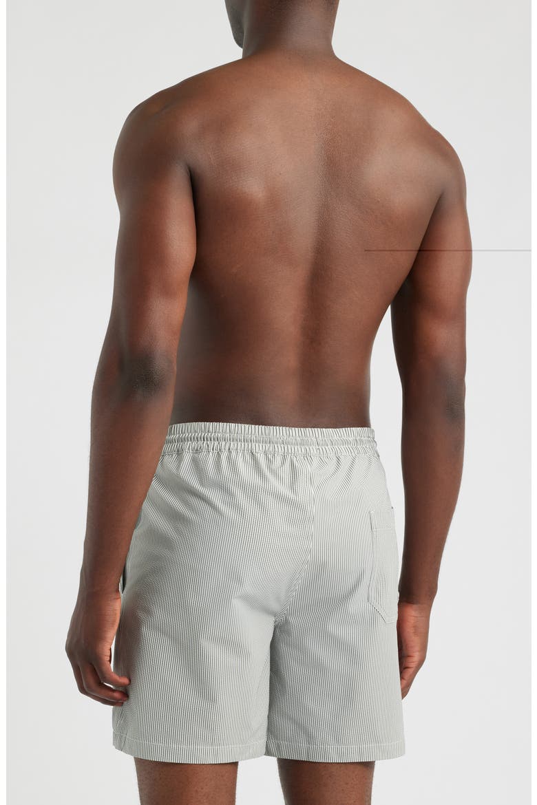 Ciper Stripe Swim Trunks, Alternate, color, CHALK WHITE/ GREEN