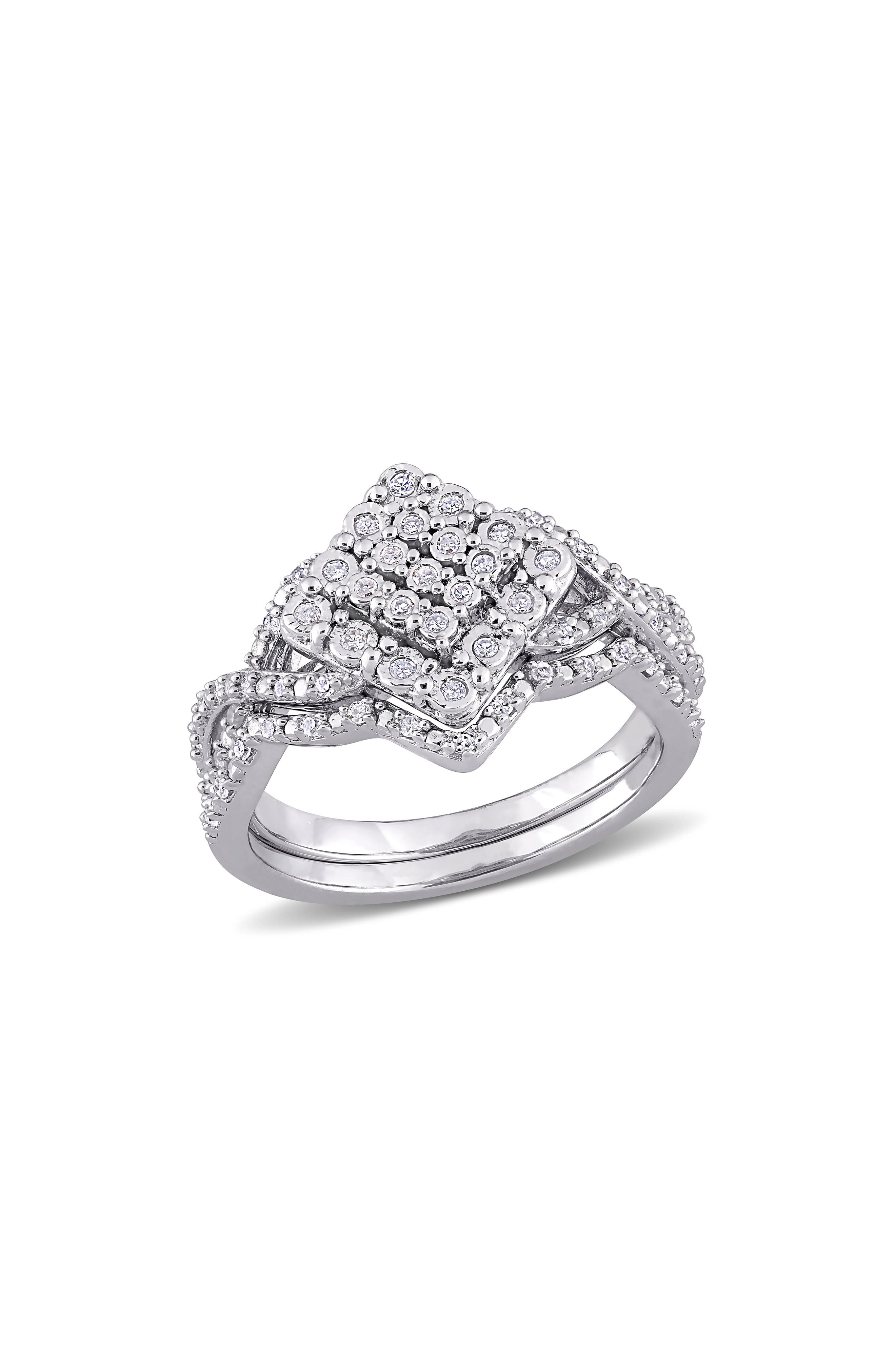 DELMAR Diamond Engagement Ring Set - 0.27ctw