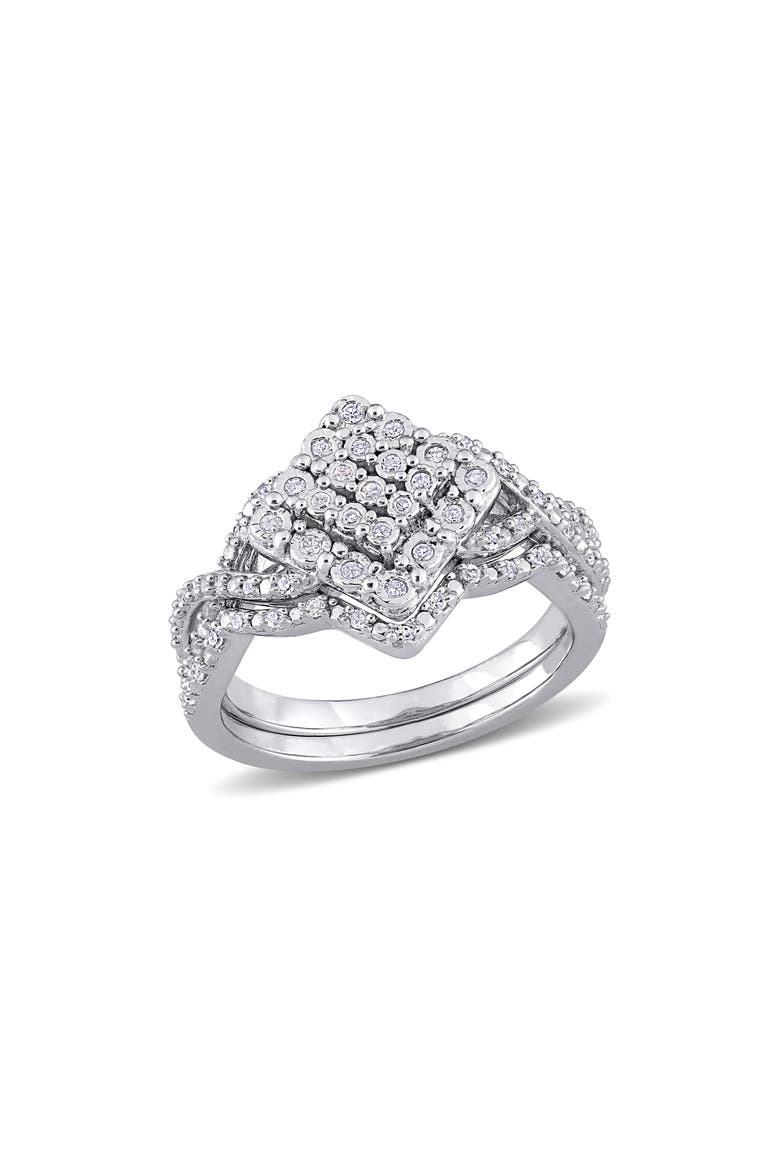 Diamond Engagement Ring Set - 0.27ctw, Main, color, SILVER