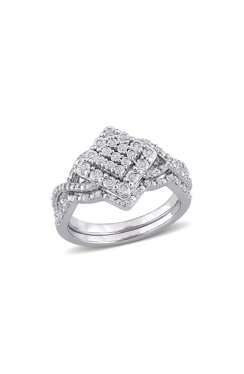 DELMAR Diamond Engagement Ring Set - 0.27ctw, Main, color, Silver