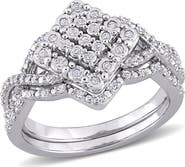 DELMAR Diamond Engagement Ring Set - 0.27ctw