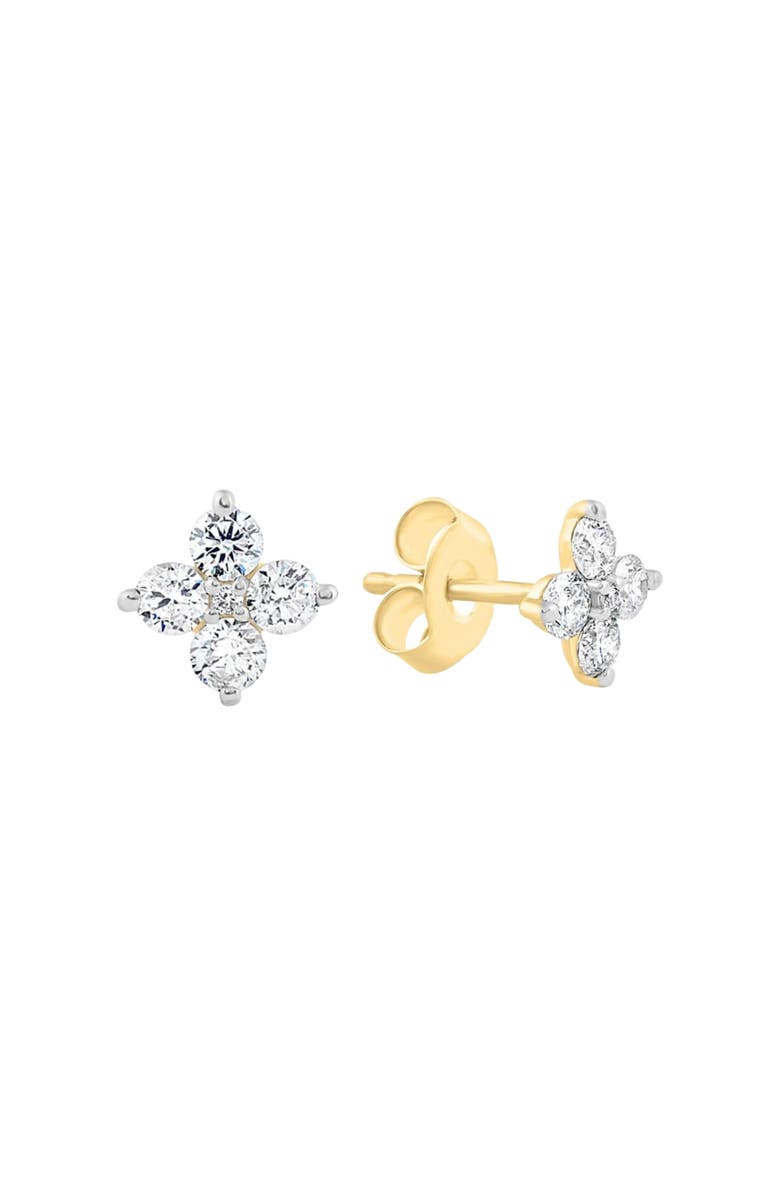 Bliss Diamond 1/2 Ct T.W. Round Diamond Star Studs Women's Gold Earrings Lab Grown, Alternate, color,