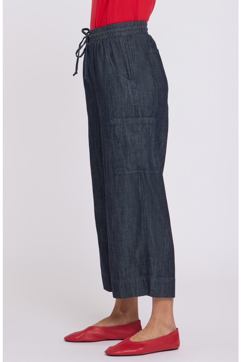 Whitney Crop Wide Leg Drawstring Cargo Pants, Alternate, color, DARK INDIGO