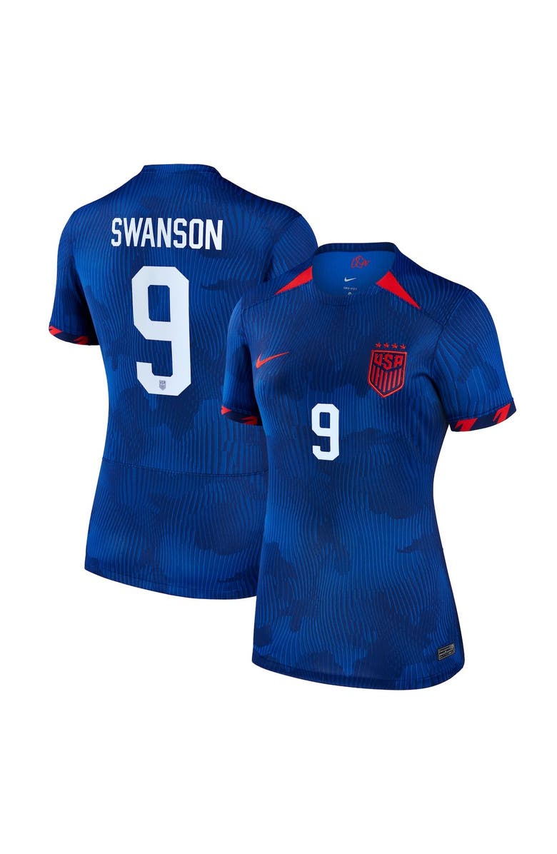 Nike Women's Nike Mallory Swanson Royal USWNT 2023 Away Replica Jersey, Main, color, 
