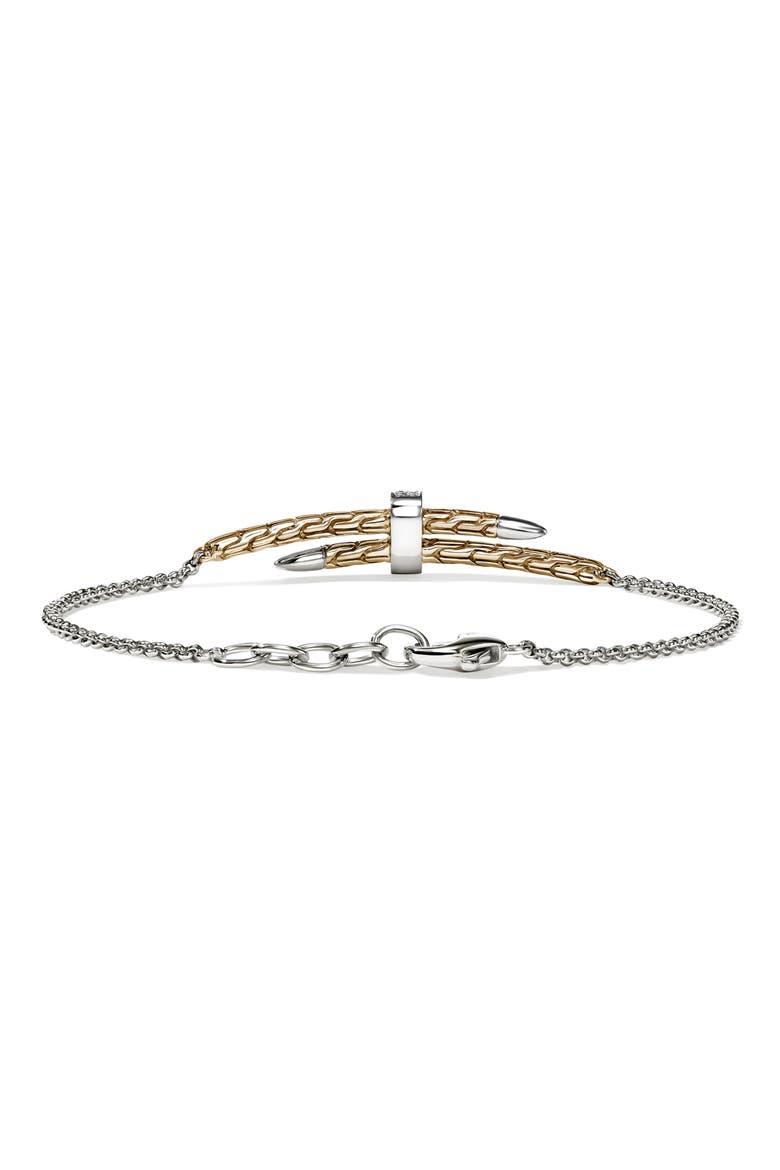 Pavé Diamond Spear Station Bracelet, Alternate, color, SILVER AND GOLD